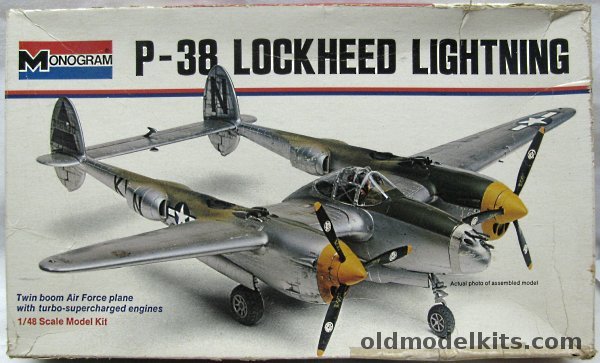 Monogram 1/48 Lockheed P-38L / P-38M 2 Seat Night Fighter / P-38J / F-5 Lightning - White Box Issue, 6848 plastic model kit